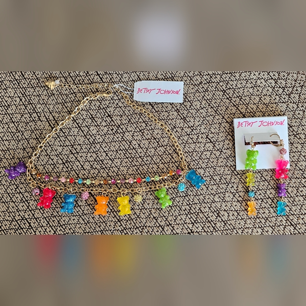 Betsey Johnson Gummy Bear Necklace and Earrings